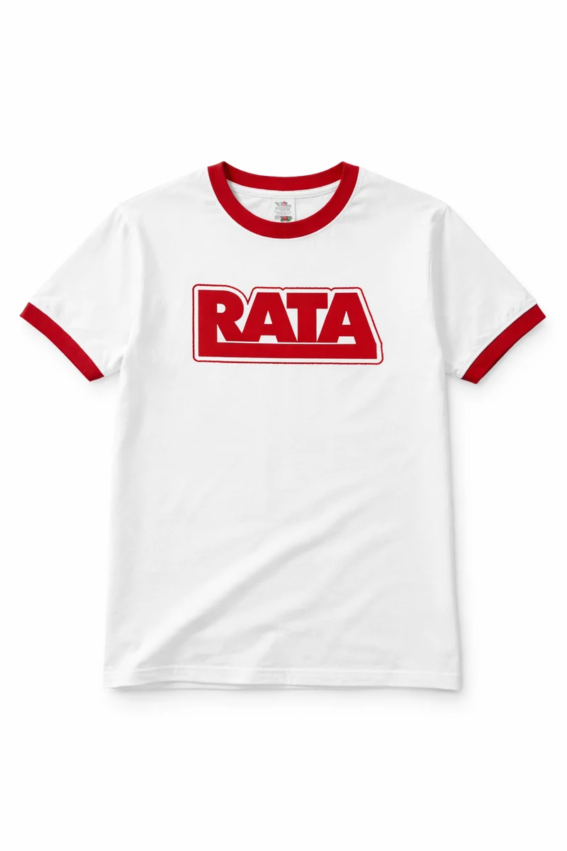 Camiseta RATA Roja y Blanca